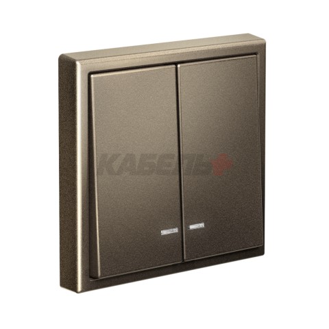 ARTGALLERY 2-клавишный ВЫКЛЮЧАТЕЛЬ с подсветкой, сх.5а, 10АХ, механизм, МОККО