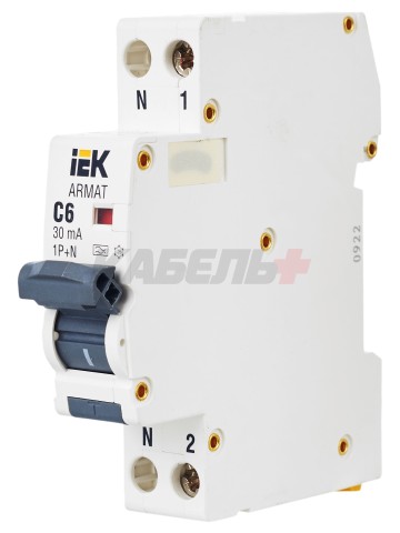 ARMAT Дифавтомат B06S 1P+NP C6 30мА тип A (18мм) IEK