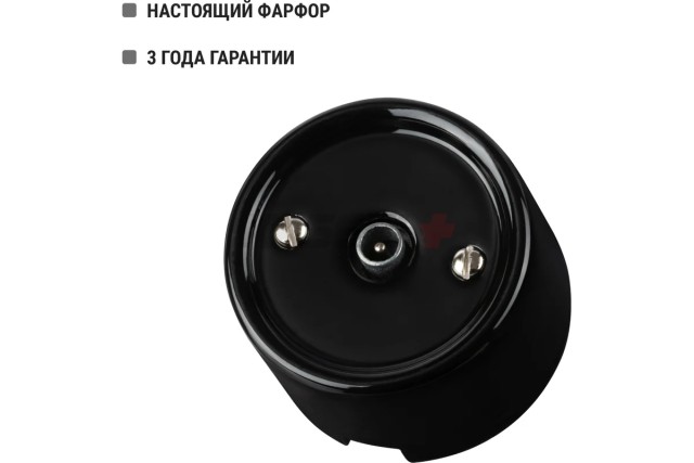 Розетка TV проходная черная «Болонь» TDM
