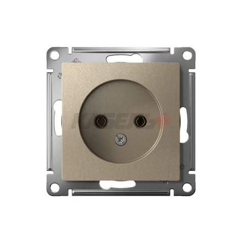 ATLASDESIGN РОЗЕТКА без заземления без шторок, 16А, механизм, ШАМПАНЬ