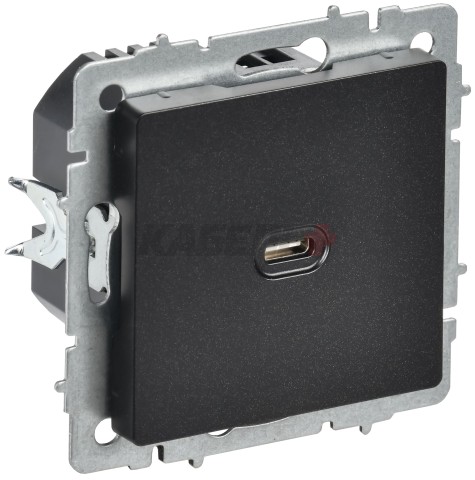 BRITE Розетка USB C 65Вт высокоскоростная зарядка РЮ12-1-БрЧ черный IEK