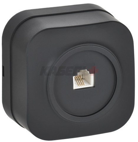 GLORY Розетка для открытой установки телефонная RJ11 РТ20-ХЧм черный матовый IEK