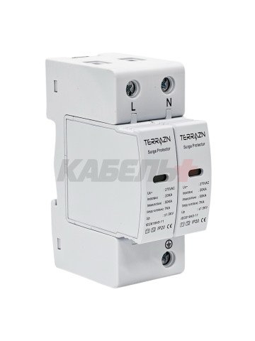 Устройство защиты от импульсных перенапряжений CET-T1T2-AC, 2P, AC275V, 7KA(10/350us), 20-50KA(8/20)us Up<1,5KV