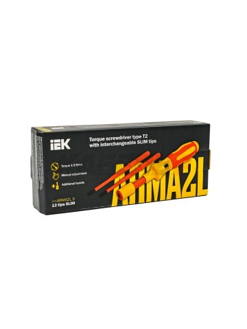 ARMA2L 5 Набор динамометрической отвертки со сменными жалами SLIM Т2 14шт IEK - A2L5-NS50-T2-14