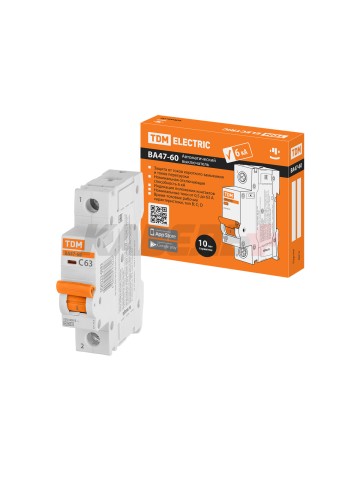 Автоматический выключатель ВА47-60 1Р 10А 6кА х-ка В TDM