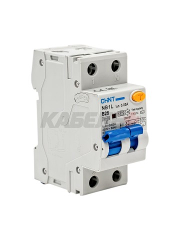 Дифавтомат NB1L 1P+N B25 30mA тип AC 10kА (36mm) (R)