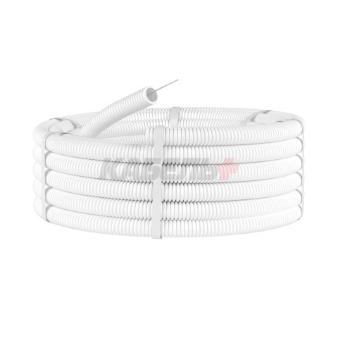 Труба ПЛЛ гибкая гофр. не содержит галогенов, HF, д.32мм, негорючая, ПВ-0, с протяжкой,25м, цвет белый DKC