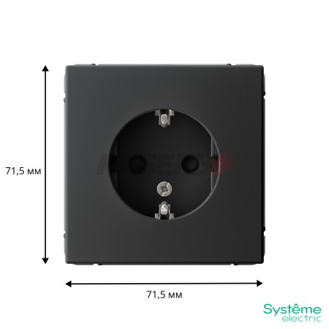 ARTGALLERY РОЗЕТКА с заземлением со шторками, 16А, механизм, КАРБОН