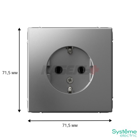 ARTGALLERY РОЗЕТКА с заземлением, 16А, механизм, СТАЛЬ