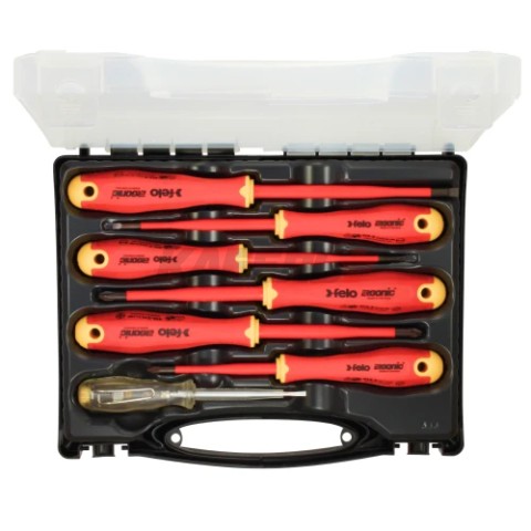 Набор отверток диэлектрических SL/PH/PZ Ergonic E-Slim, отвертка тестер напряжения сети в кейсе, 7 шт 41380736