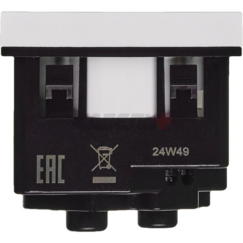 Розетка 45град с заземляющим контактом защитной шторкой и винтовым зажимом (2 модуля) белая