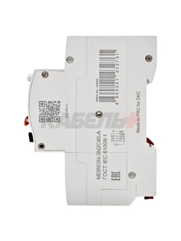 Дифавтомат YON max типа MDR, 3P+N, 30mA, 40A, хар-ка C, 6kA, тип A DKC