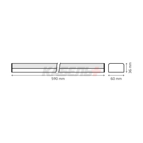 Св-к светодиодный матовый Gauss IP40 590x60x36мм 18W 1800Лм 6500K Shop Lighting белый 1/20