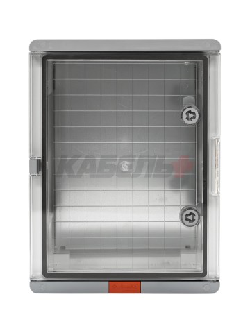 Пластиковый корпус 400х300х170 (ВхШхГ) прозрачная дверь, с монтажной платой, Design Pro Series IP67