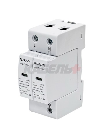 Устройство защиты от импульсных перенапряжений CET-T1T2-AC, 2P, AC275V, 7KA(10/350us), 20-50KA(8/20)us Up<1,5KV