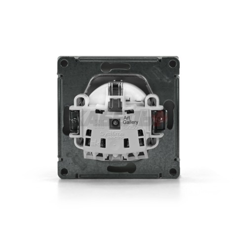ARTGALLERY РОЗЕТКА с заземлением со шторками, 16А, механизм, быстрозажим. клем., ШАМПАНЬ