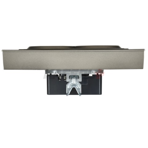 BRITE Розетка 2-местная с заземлением без защитных шторок плоская 16А в сборе РСПл12-3-БрШ шампань IEK