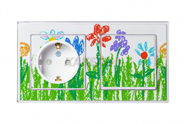 ATLASDESIGN ART РОЗЕТКА с заземлением со шторками, 16А, механизм, БЕЛЫЙ