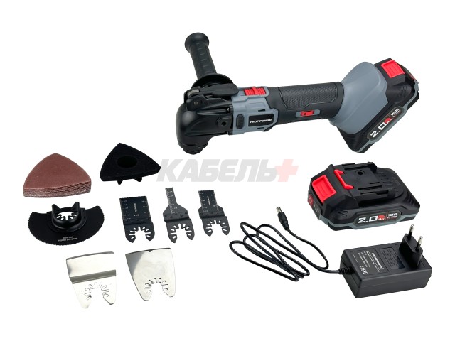 Аккумуляторный реноватор ProfiPower MKDTM-18V (2шт. 2.0Ач, 0-18000кол/мин., 4,0°. насадок 6шт, З/У, коробка) УЛУЧШЕННАЯ СЕРИЯ