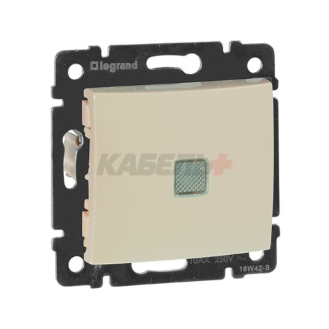 Valena - Переключатель промежуточный с подсветкой, сл.кость