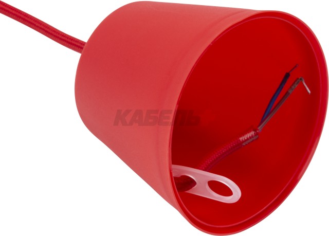 Патрон пластиковый Е27 с подвесом 1 м, красный TDM