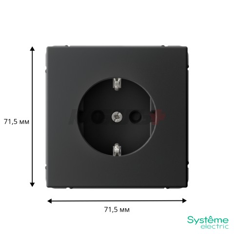 ARTGALLERY РОЗЕТКА с заземлением со шторками, 16А, механизм, быстрозажим. клем., КАРБОН