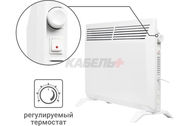 Конвектор электрический ЭК-1500X, термостат, ножки, белый, 1500 Вт, TDM