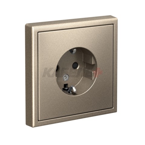 ARTGALLERY РОЗЕТКА с заземлением со шторками, 16А, механизм, ШАМПАНЬ