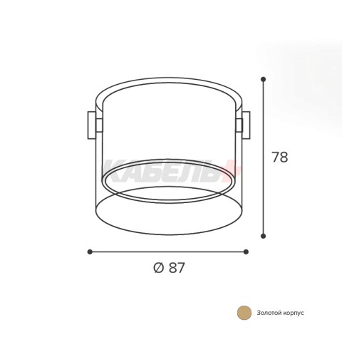 Накладной светильник WOLTA WSL-GX53/07G IP20 под лампу GX53 Золото ORO D87x78