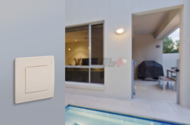 ETIKA Переключатель 1-клавишный схема 6 10АХ IP44 безвинтовые зажимы слоновая кость