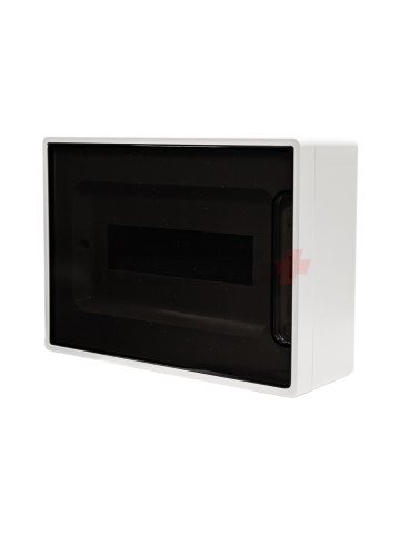 Щиток 12 мод настенный FRAME, белый, с тонированной дверцей, с 2 шинами PEN на 6 и 8 отв.