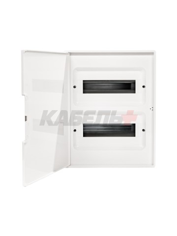 Щиток 24 мод настенный FRAME, белый, с белой дверцей, с 4 шинами PEN (2шт на 8 отв. и 2шт на 6 отв)