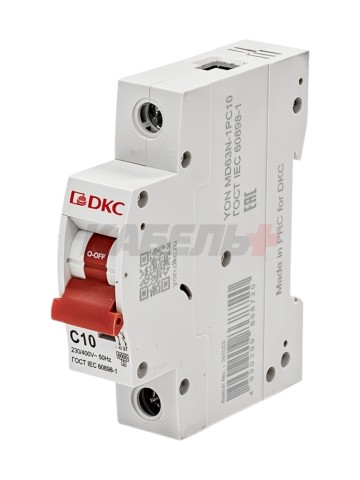 Автоматический выключатель YON max типа MD63N, 6кА, 1 полюс, хар-ка C, 10А DKC