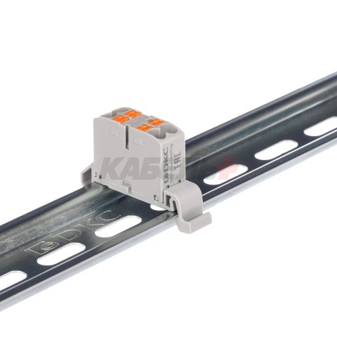 Блок распределительный, зажим push-in, 4 точки подключения 2,5 кв.мм, серый DKC