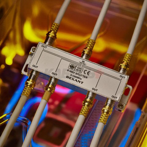 Делитель ТВх6 под F-разъем, 5-1000МГц REXANT