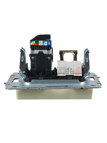 BRITE Розетка двойная RJ11+RJ45 кат.5E РК/Т12-БрКр бежевый IEK