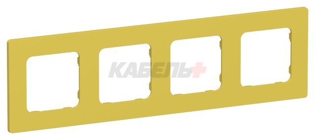 FLITE Рамка 4-местная РУ-4-К-ФлЖК желтый карри IEK
