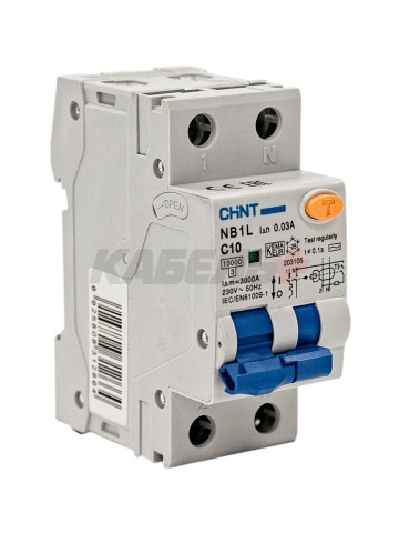 Диф. автомат NB1L 1P+N C10 30mA тип AC 10kA (36mm) (R)