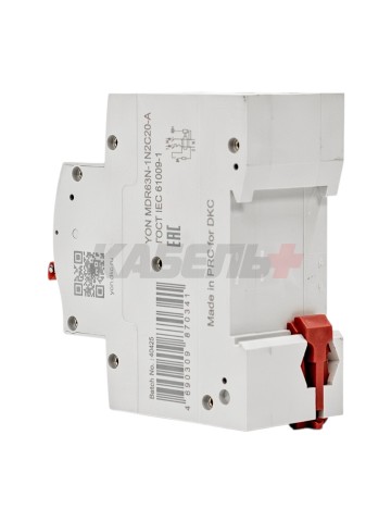 Дифавтомат YON max типа MDR, 1P+N, 30mA, 20A, хар-ка C, 6kA, тип А DKC