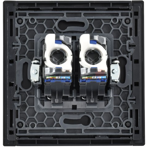 FORTE&PIANO Розетка компьютерная двойная RJ45 кат.6 FP634M металл шампань IEK