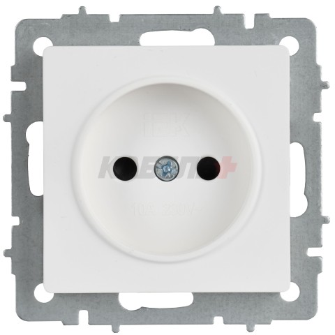 BRITE Розетка 1-местная без заземления без защитных шторок 10А РС10-1-0-БрАБ арктический белый IEK