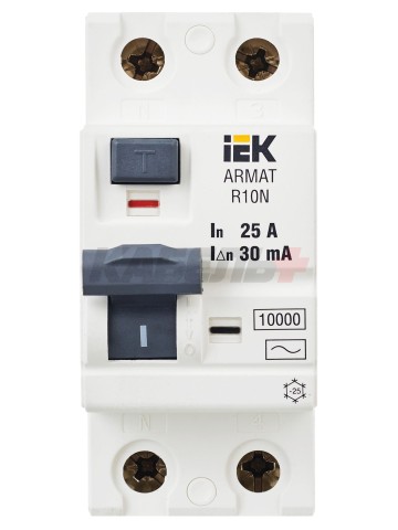 ARMAT Выключатель дифференциального тока R10N 2P 25А 30мА тип AC IEK