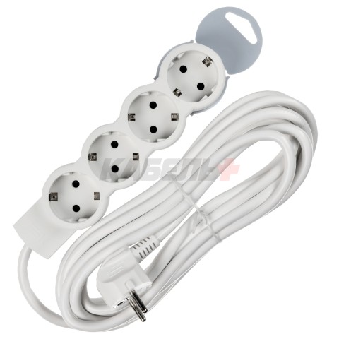 STANDARD Удлинитель У04 4 места 2P+PE 5м 3х1,5мм2 16А белый IEK