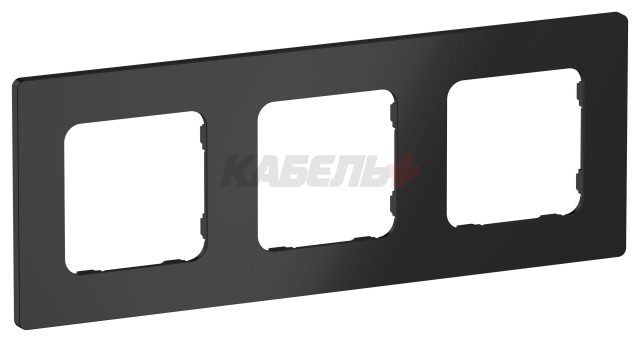 FLITE Рамка 3-местная РУ-3-К-ФлЧ черный IEK