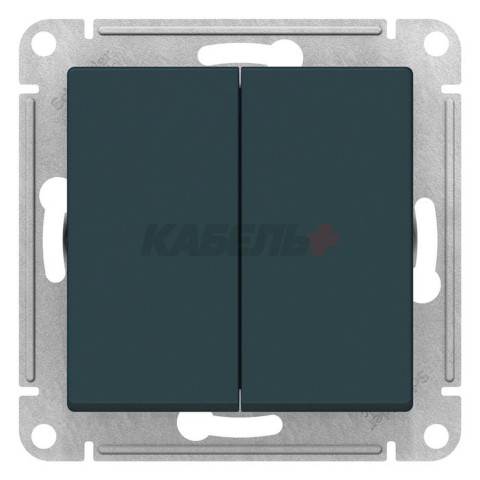 Переключатель 2-клавишный Schneider Electric AtlasDesign ATN000865 Изумруд