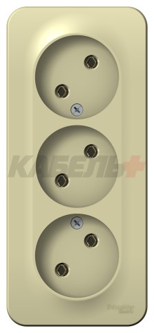 BLANCA О/У РОЗЕТКА 3-ая без заземления без шторок, ИЗОЛ.ПЛ., 16А, 250В, БЕЖЕВЫЙ