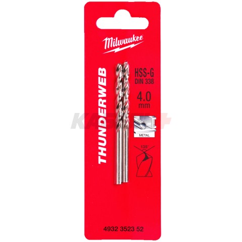 Сверло по металлу THUNDERWEB HSS-G 4.0х75 (2шт) 4932352352