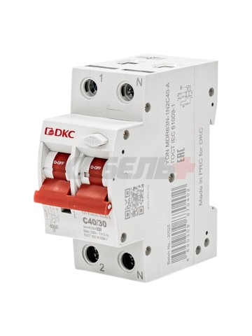 Дифавтомат YON max типа MDR, 1P+N, 30mA, 40A, хар-ка C, 6kA, тип А DKC