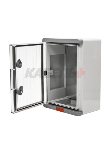Пластиковый корпус 350х250х150 (ВхШхГ) прозрачная дверь, с монтажной платой, Design Pro Series IP67