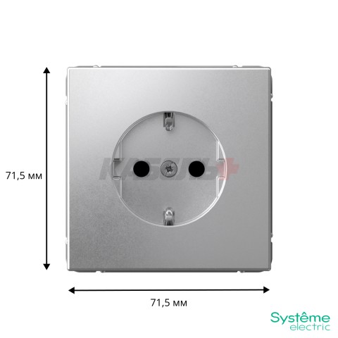 ARTGALLERY РОЗЕТКА с заземлением со шторками, 16А, механизм, быстрозажим. клем., АЛЮМИНИЙ